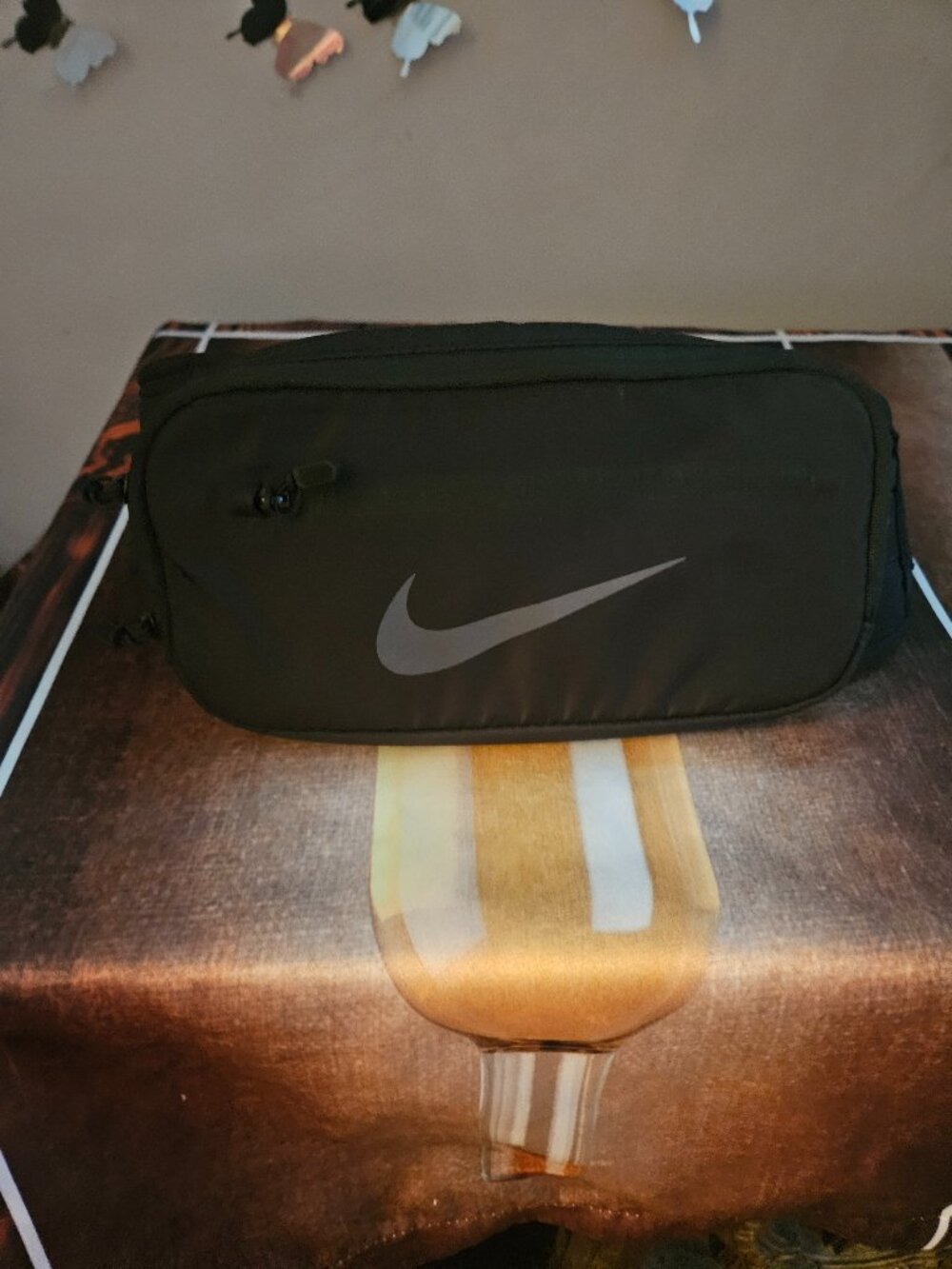 Vintage Nike Fanny Pack Run Hip Waist Belt Cross Body Black Swoosk